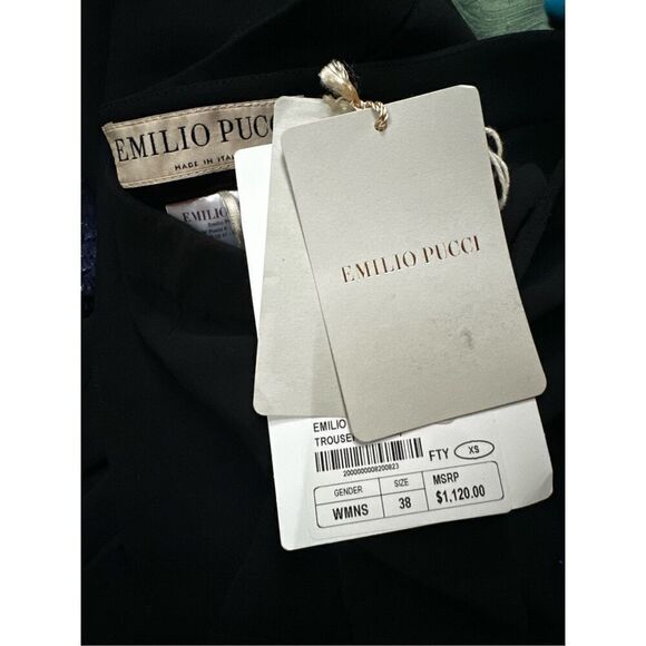 NWT Emilio Pucci black straight leg trouser size 4 - Picture 4 of 10